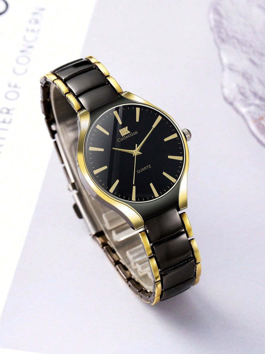 New Stylish Two Tone Couple Watch