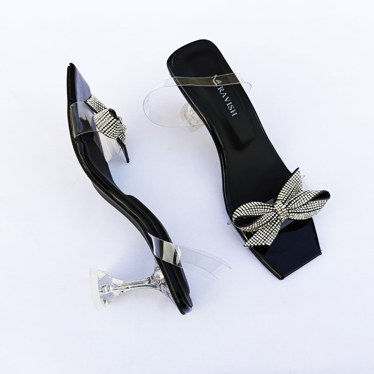 Transparent Heel For Women Elegant Bow Design .