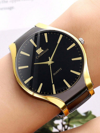 New Stylish Two Tone Couple Watch