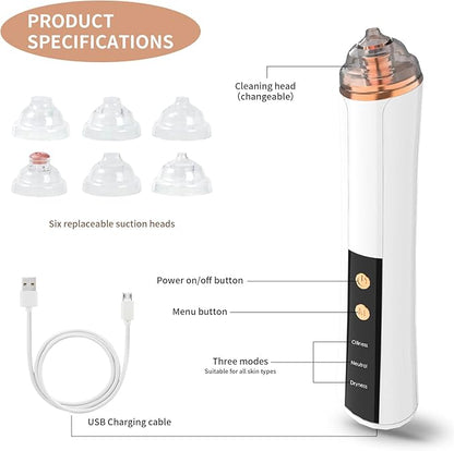 Blackhead Remover Pore Vacuum Kit  USB Rechargeable