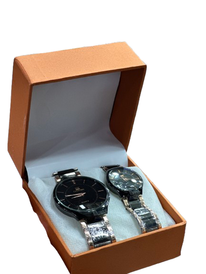 New Stylish Two Tone Couple Watch