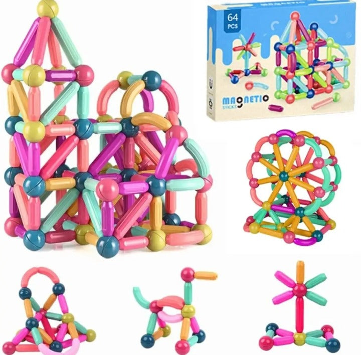 64 Pes Magnetic Blocks Set Toy